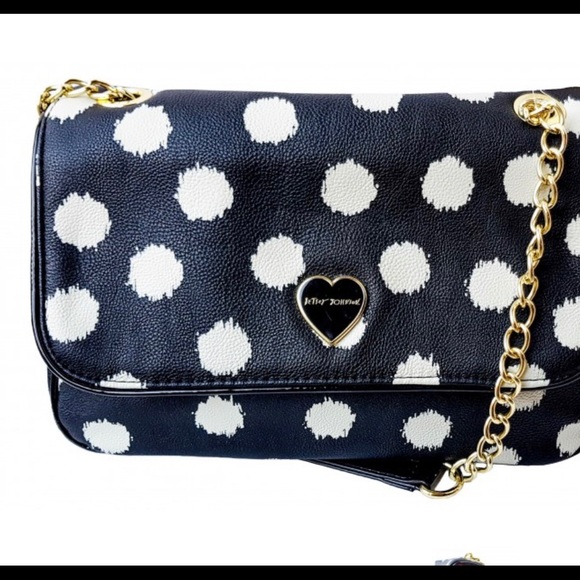 NWT Betsey Johnson Black Polka Dot Bag - Picture 1 of 6